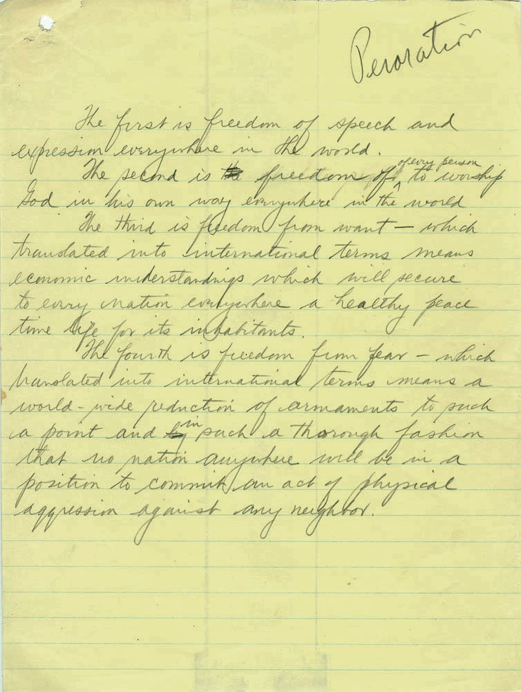 The Four Freedoms Address 1941 Actively Learn